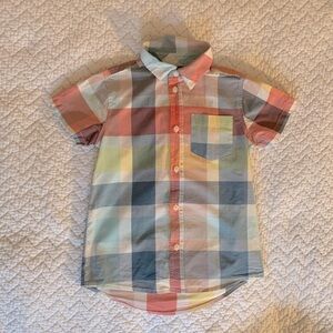 Tea Collection kids short sleeved button down, size 7